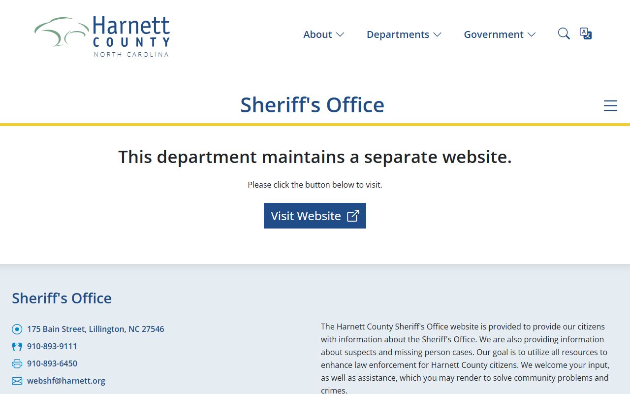Harnett County Sheriff's Office jail mugshots and booking records