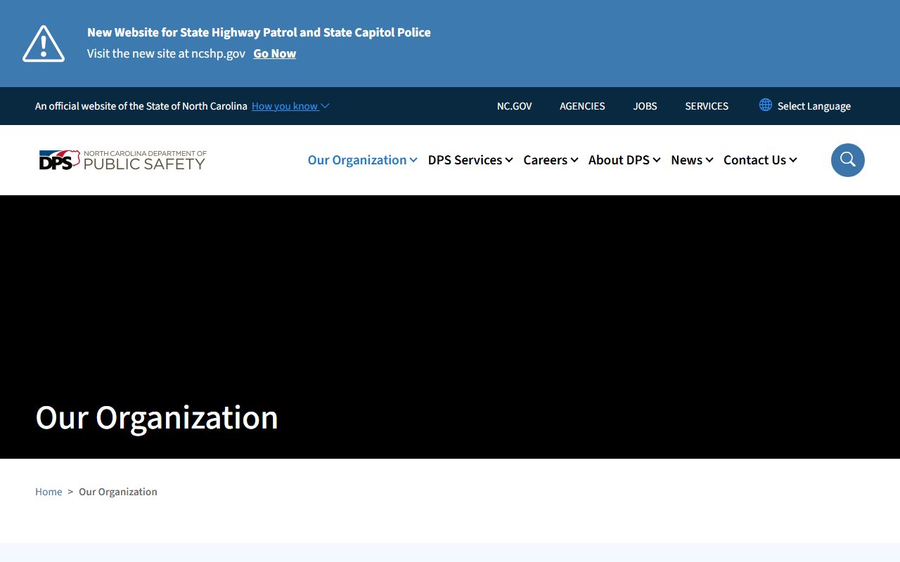 North Carolina DPS organization page for accessing jail mugshots and inmate data